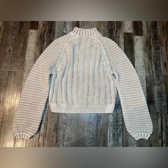 Free People Sweatheart Sweater in Sand Castle Chunky Knit Mockneck XS - Picture 5 of 7